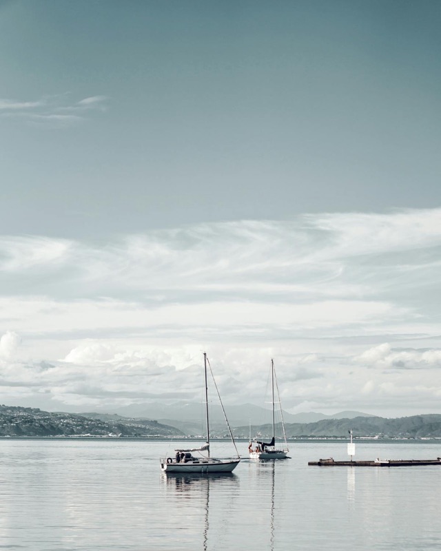 Yacht sailing on open water
