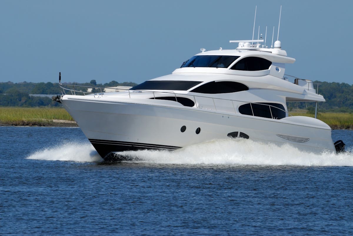 Yacht at sea on a sunny day