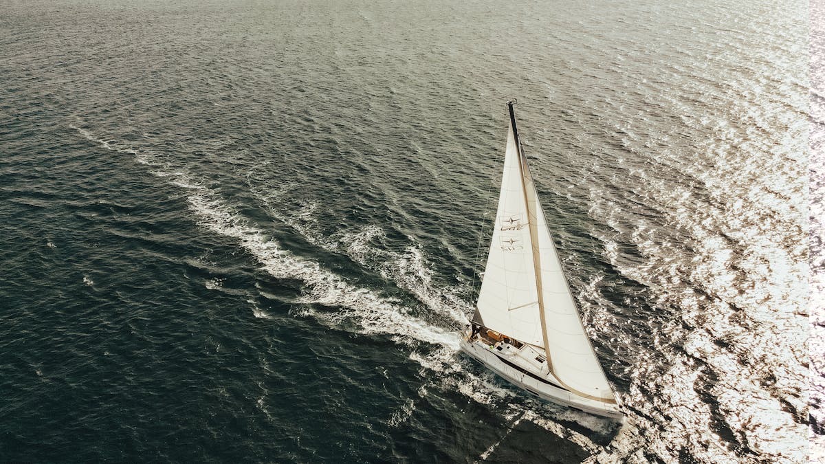 Turquoise Mediterranean water from a yacht deck