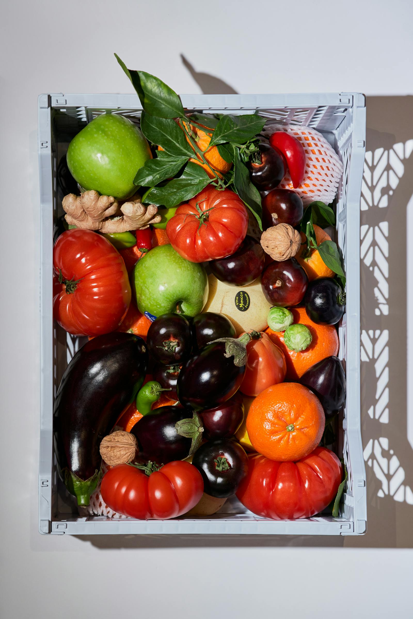 Fresh provisions laid out on a yacht galley counter